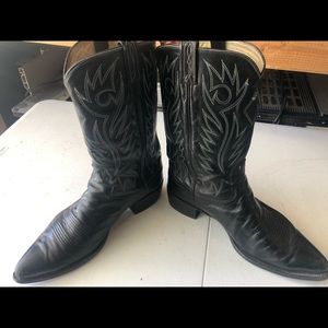 Dan Post Milwaukee Black Leather Cowboy Boots